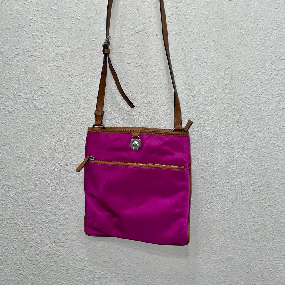 Michael Kors Fuchsia Nylon Crossbody Purse